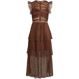 Self Portrait Lace Midi Dress with Crystal Embellishment Size US 4